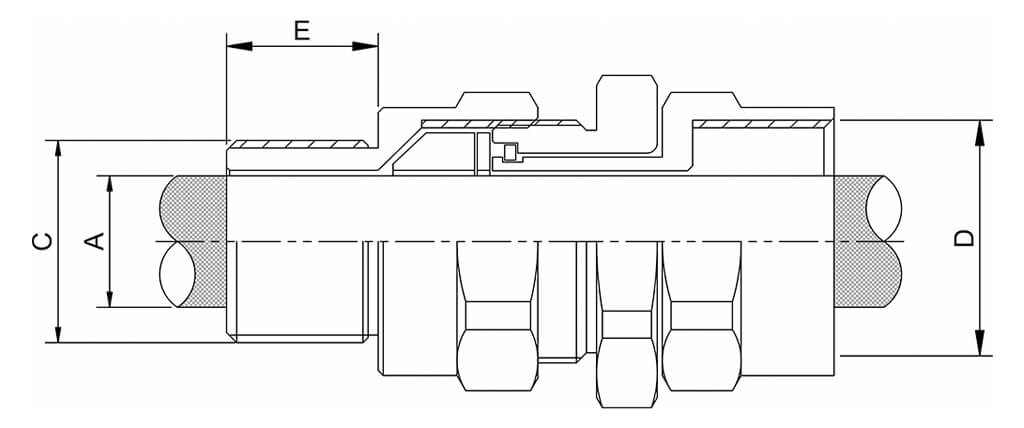 A2FPF Cable Gland Diagram